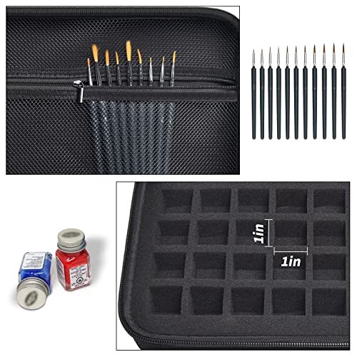 Model Paint Storage Case Compatible with Testors 69 Piece Set Black