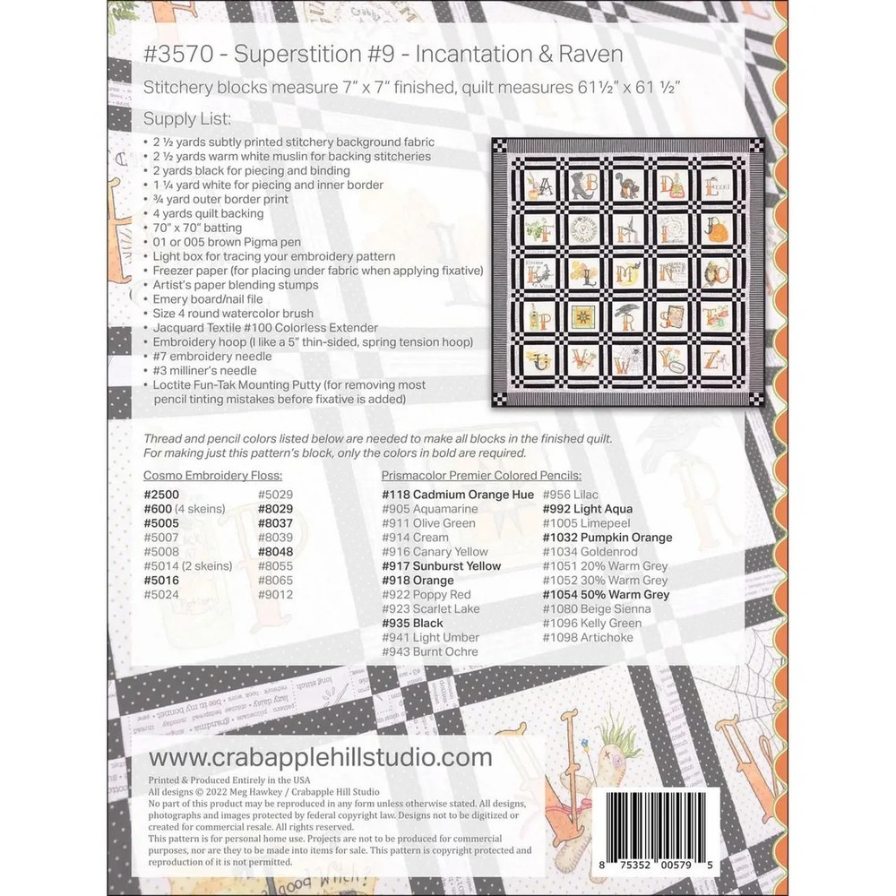 Crabapple Hill Pattern SUPERSTITION 6 PATTERNS (1,2,7,9,10 & 11) Pre-owned OOP