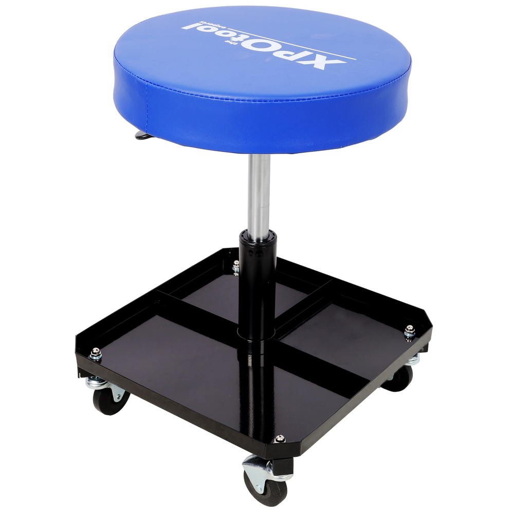 250LBs Rolling Pneumatic Creeper Garage Adjustable Stool Tool Tray Storage USA