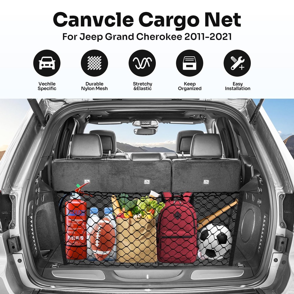 Trunk Cargo Net for Jeep Grand Cherokee 20112021 Adjustable Storage Solution