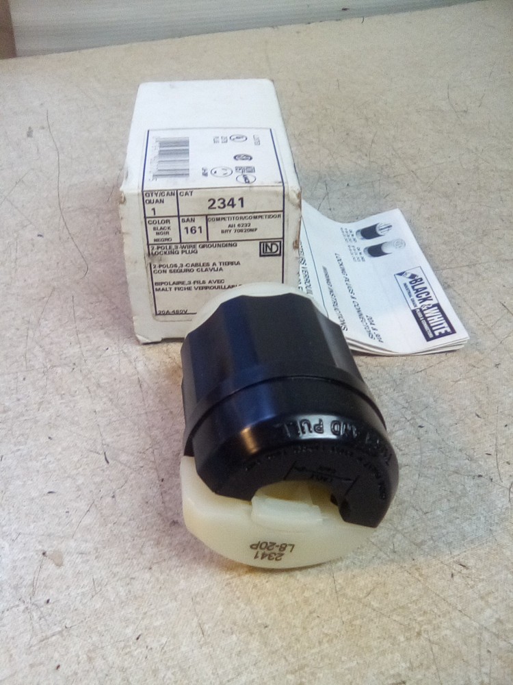 Leviton 2341 2-Pole 3-Wire Grounding Locking Plug