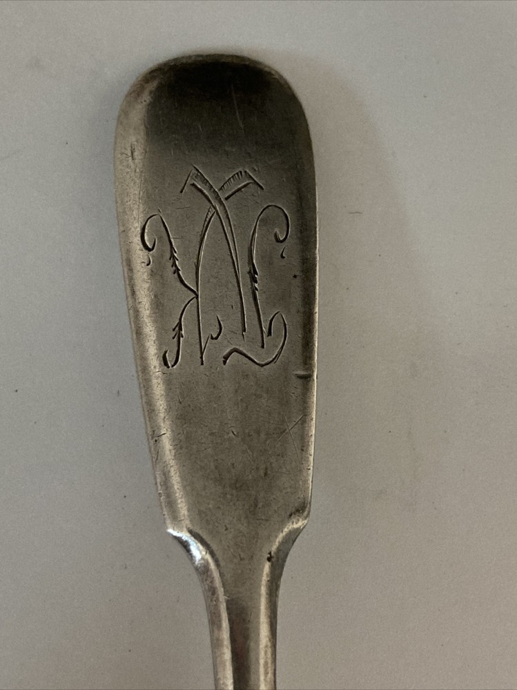 Antique 1922 Russian Solid 875 Silver Teaspoon Spoon Fiddleback Style 5.75”
