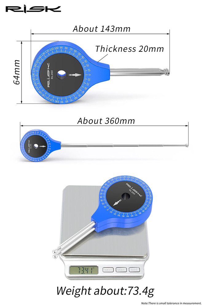 Bicycle Riding Telescopic Angle Finder Protractor Ruler Goniometer Measure Tool