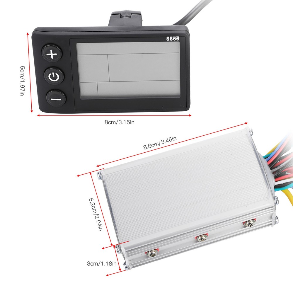 Scooter Motor Controller Rainproof LCD Panel Kit For Electric Bicycle 250W-350W