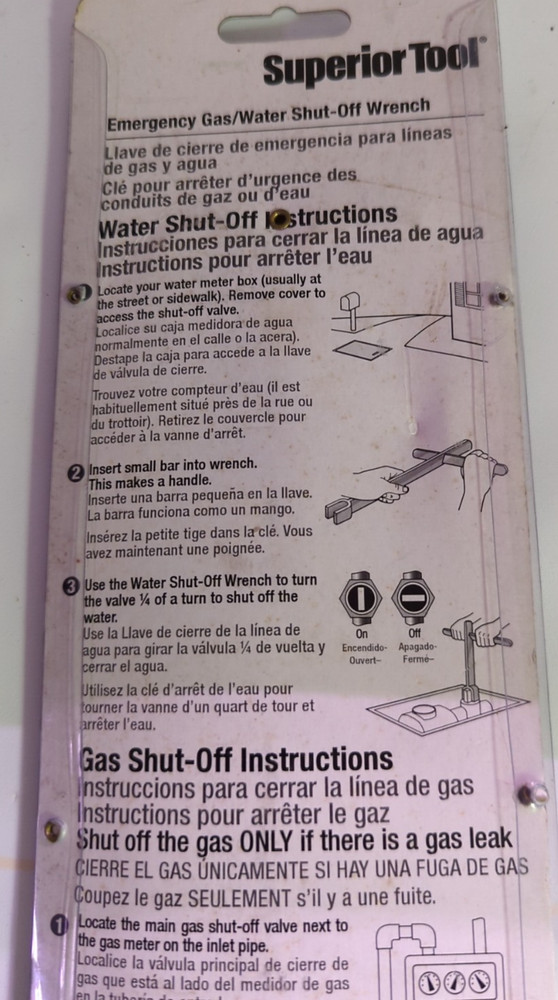 Superior Tool Gas & Water Shut Off Tools Emergency