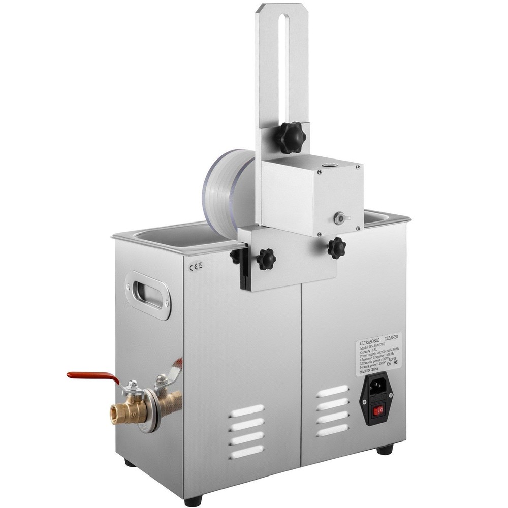 6L Ultrasonic Record Cleaning System 40kHz Adjustable Heat Timing Features