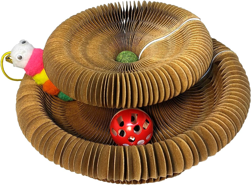 Kitty Curls Cat Scratcher Durable Magnetic Shape-Shifting Design Protects Boosts