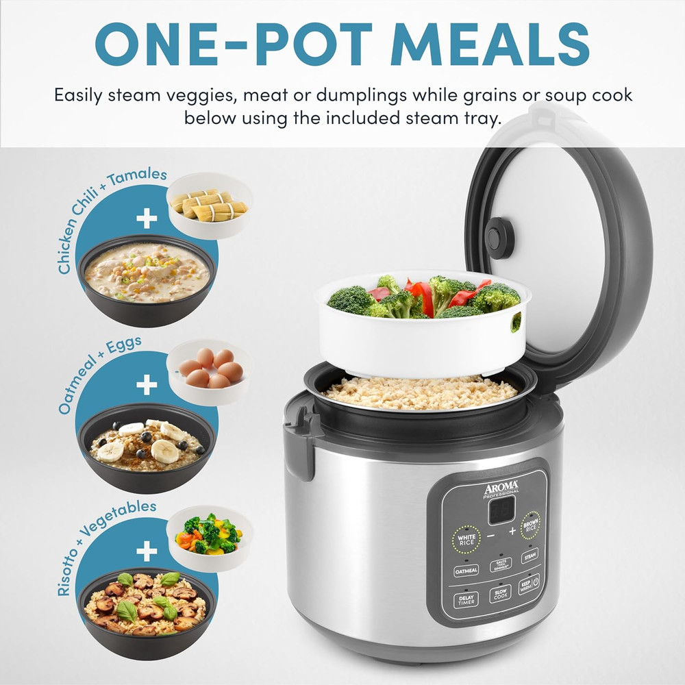 Professional Digital Rice Cooker, Multicooker, 4-Cup (Uncooked) / 8-Cup (Cooked)