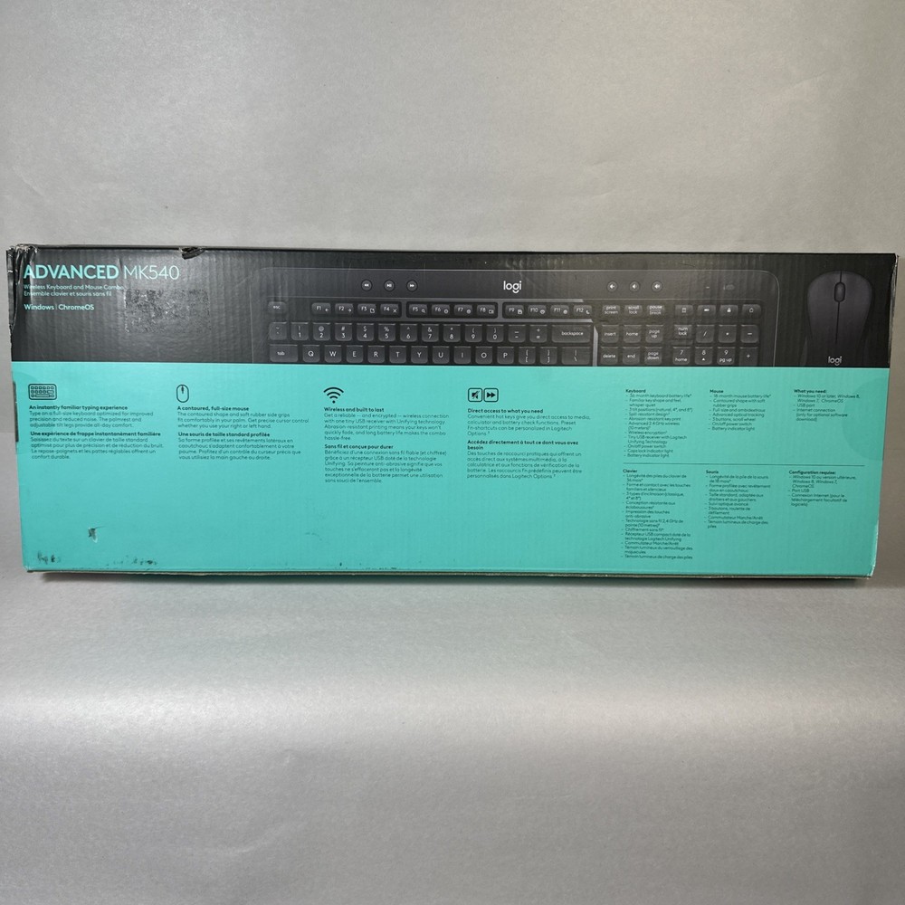 Logitech MK540 Combo Advanced Wireless Keyboard & Mouse Combo USB Receiver Black