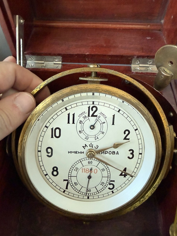 Soviet Marine Ship Chronometer Kirova USSR Navy Deck Clock Serviced