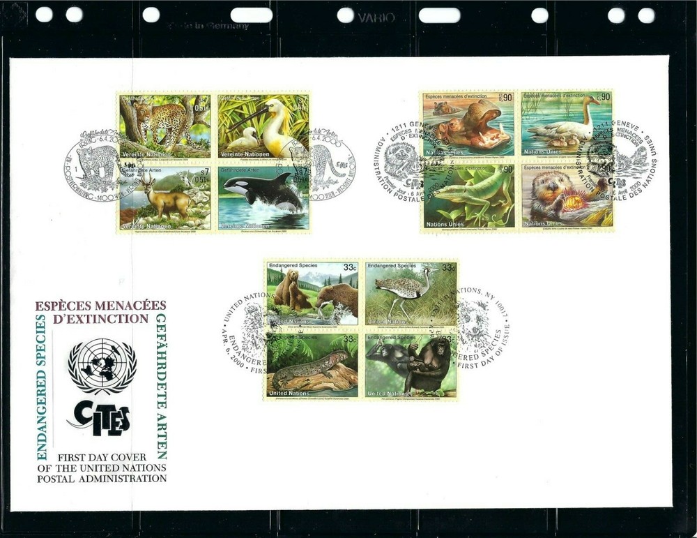 2000 Endangered Species Large FDC - UNPA Cachet