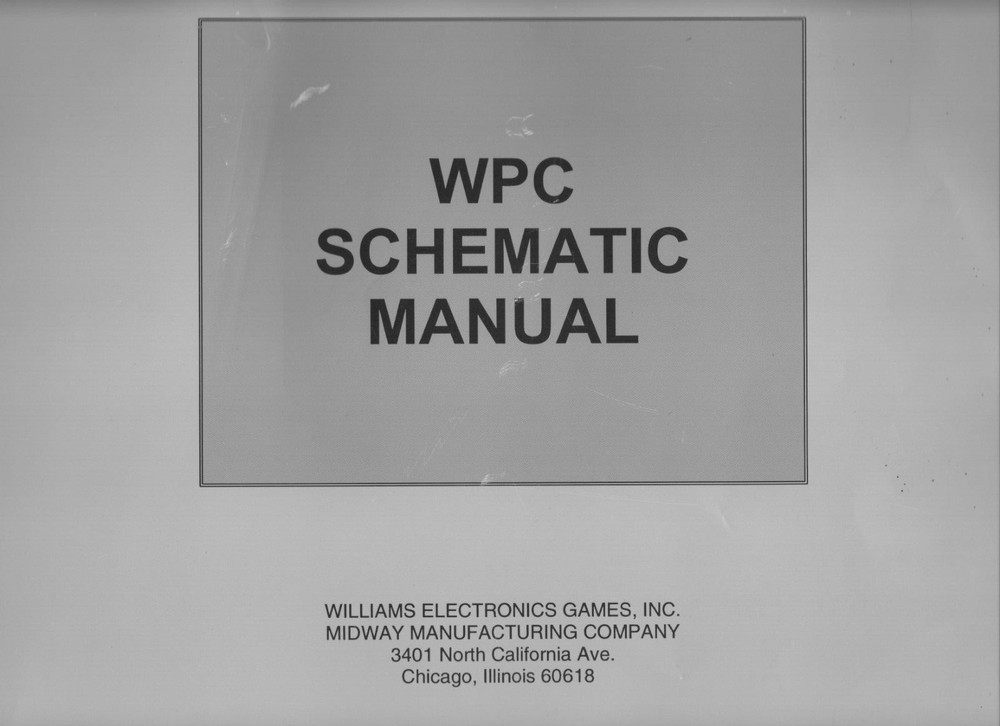 Williams pinball schematic manual