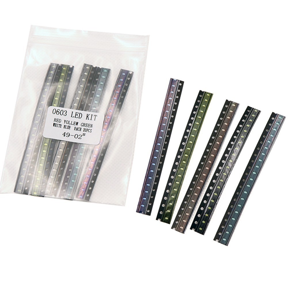 100pcs 5 Values 0603 LED Light Kit for Diverse Lighting Applications
