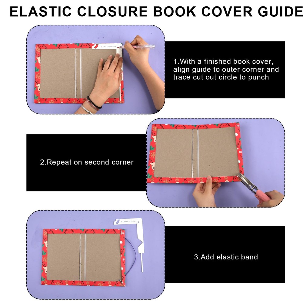 5-in-1 Book Cover Guide, Metal Bookbinding Tools DIY Binding Materials...