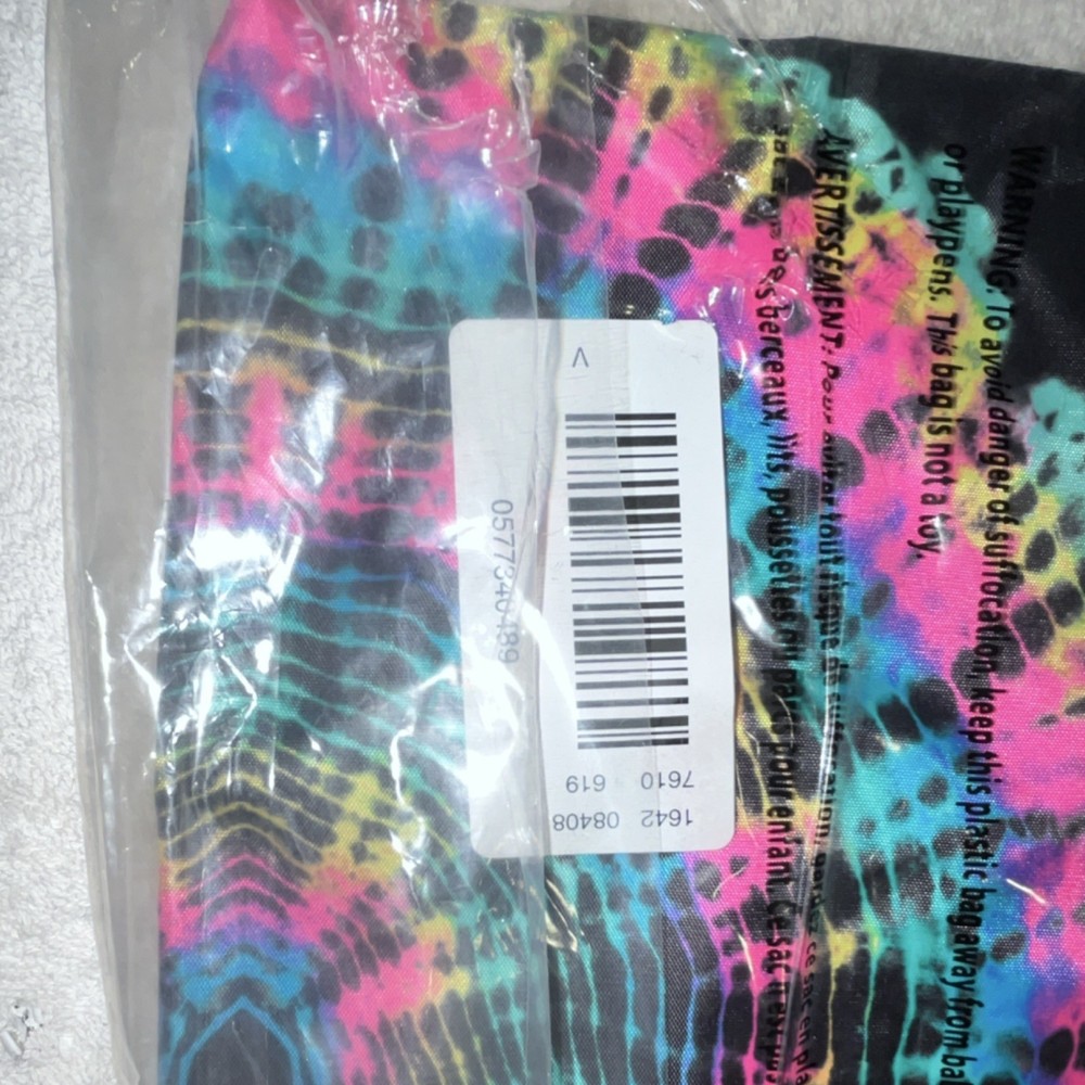 Justice Color Changing Tie Dye Drawstring Bag Multicolor Polyester Canvas