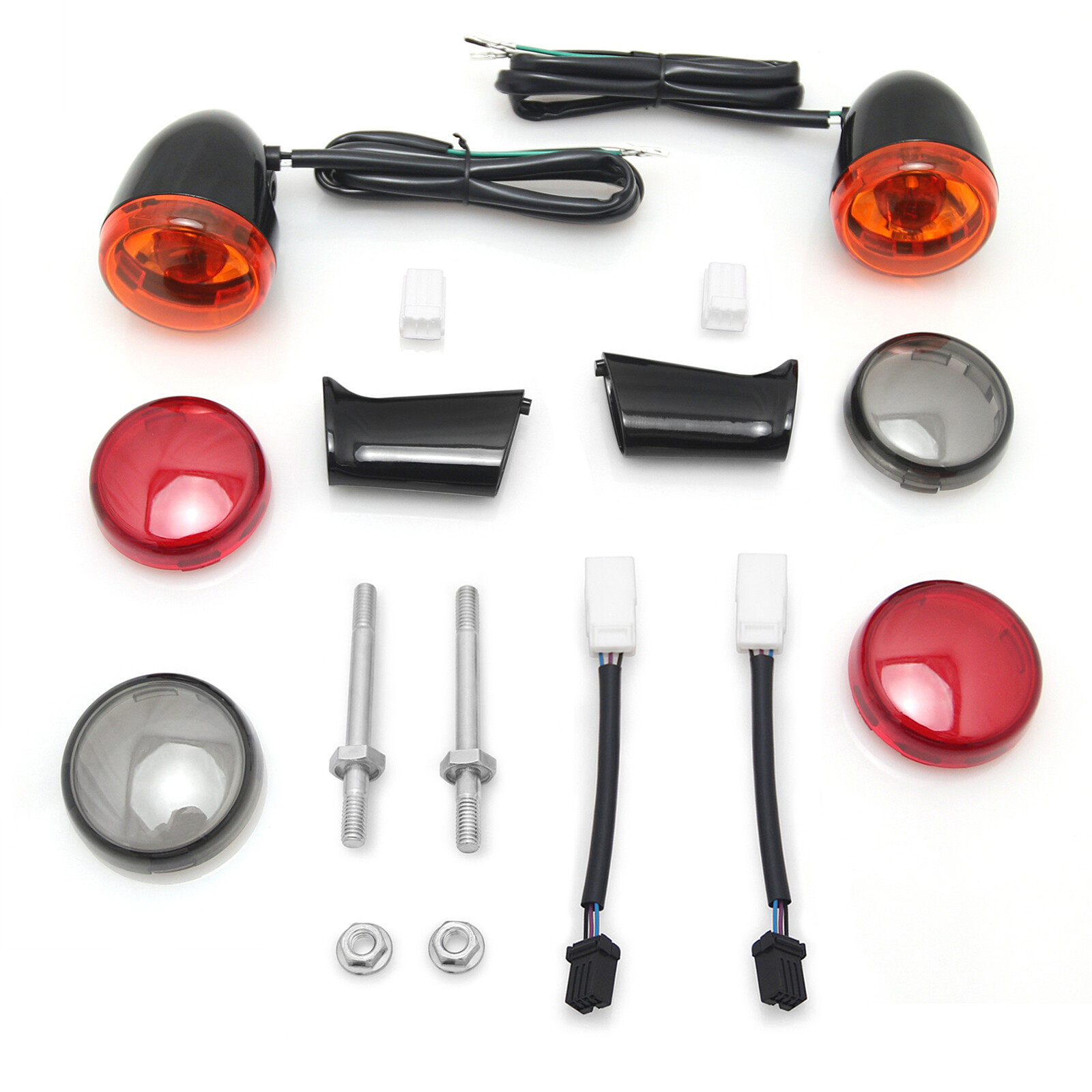 Gloss black Rear Turn Signal Lights For Harley sportster XL883 XL1200 1992-up