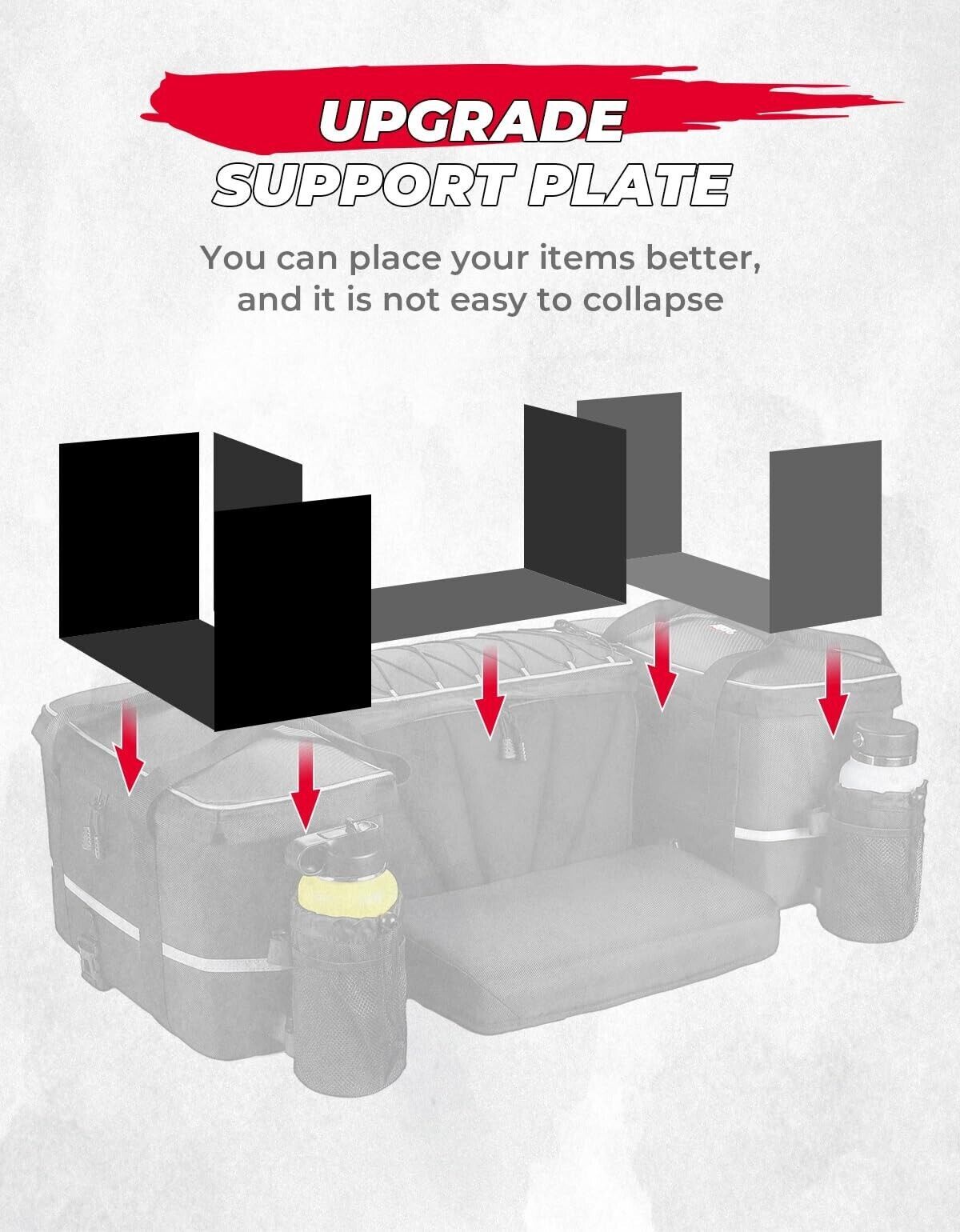 74L Upgraded ATV Rear Cooler Storage Bag Pack Seat Padded Bottom Bags w/Cushion