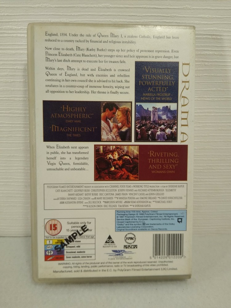 Elizabeth - EX Rental VHS - Fast Free Post
