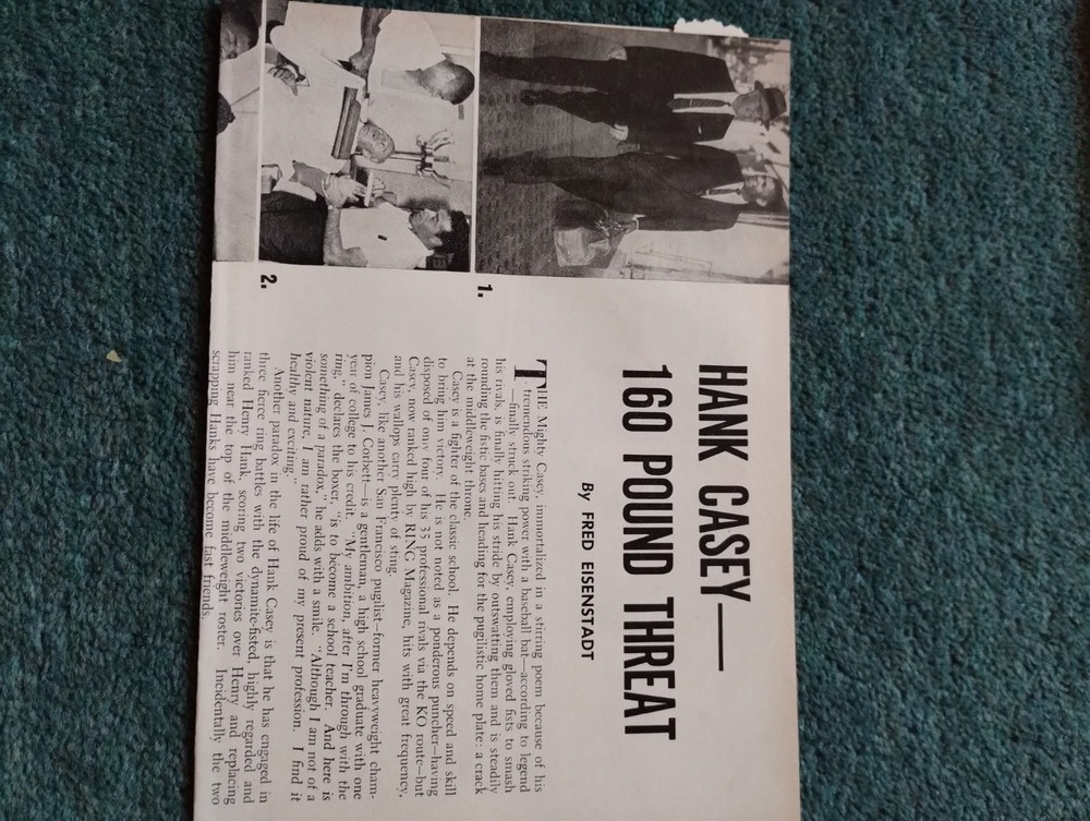 Ca6 Ephemera 1960s article Hank Casey Boxer