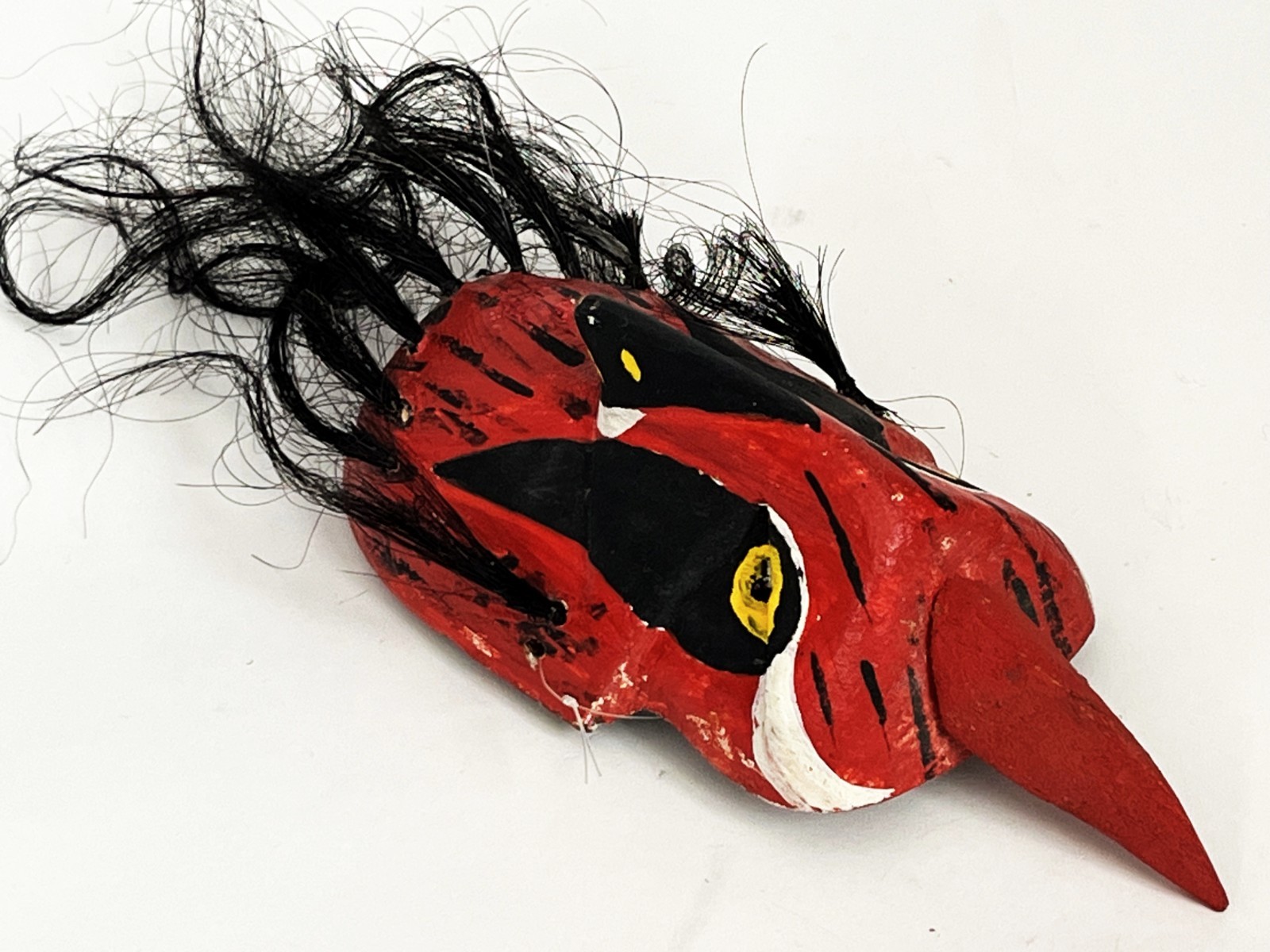 MAYO PASCOLA YAQUI FOLK ART ETHNOGRAPHIC CARVED WOOD OWL BIRD DANCE MASK SONORA