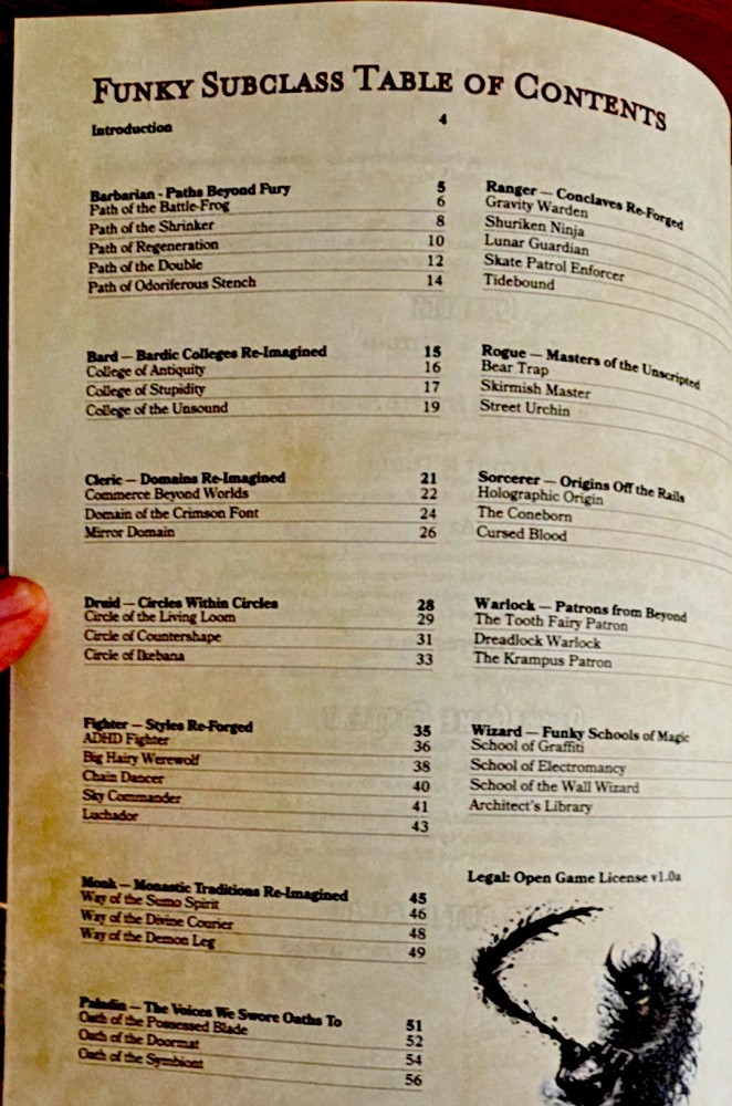 Indie Funky Subclass Compendium Dungeons & Dragons 5e (+2024) physical book