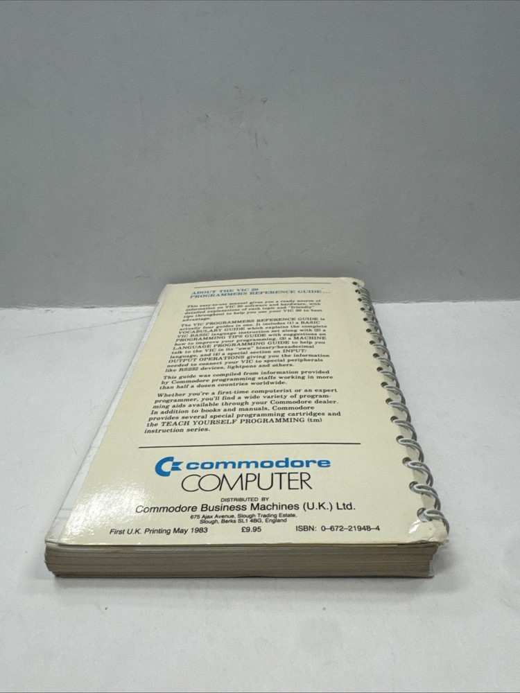 VIC-20 Programmer's Reference Guide Commodore Spiral Bound Vic20 Schematic