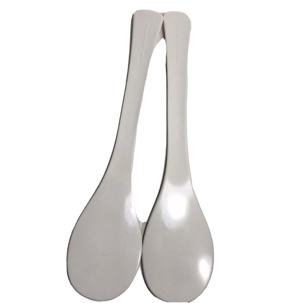 Two Melamine Large Salad Serving Spoons Modern Kitchen Colorful Chevron Pattern