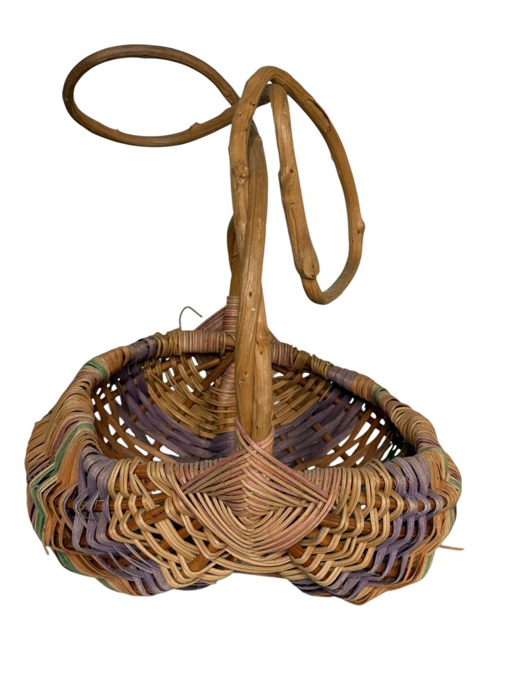 Vintage Butt Buttocks Melon Basket with Rustic Primitive Handle Handmade