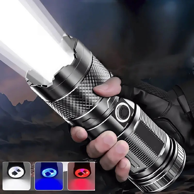 99000000 Lumen Super Bright LED Flashlight Rechargeable Tactical LED Work Light