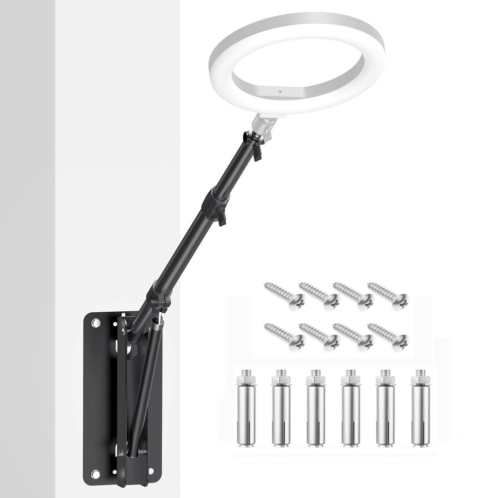 Wall Mount Boom Arm, 51inch/130cm Adjustable Triangle Wall Mounted Support 18...