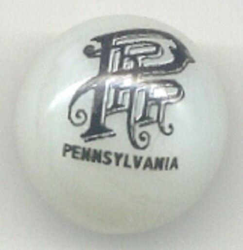 Pennsylvania Railroad Script Logo 1" Glass Logo Marble