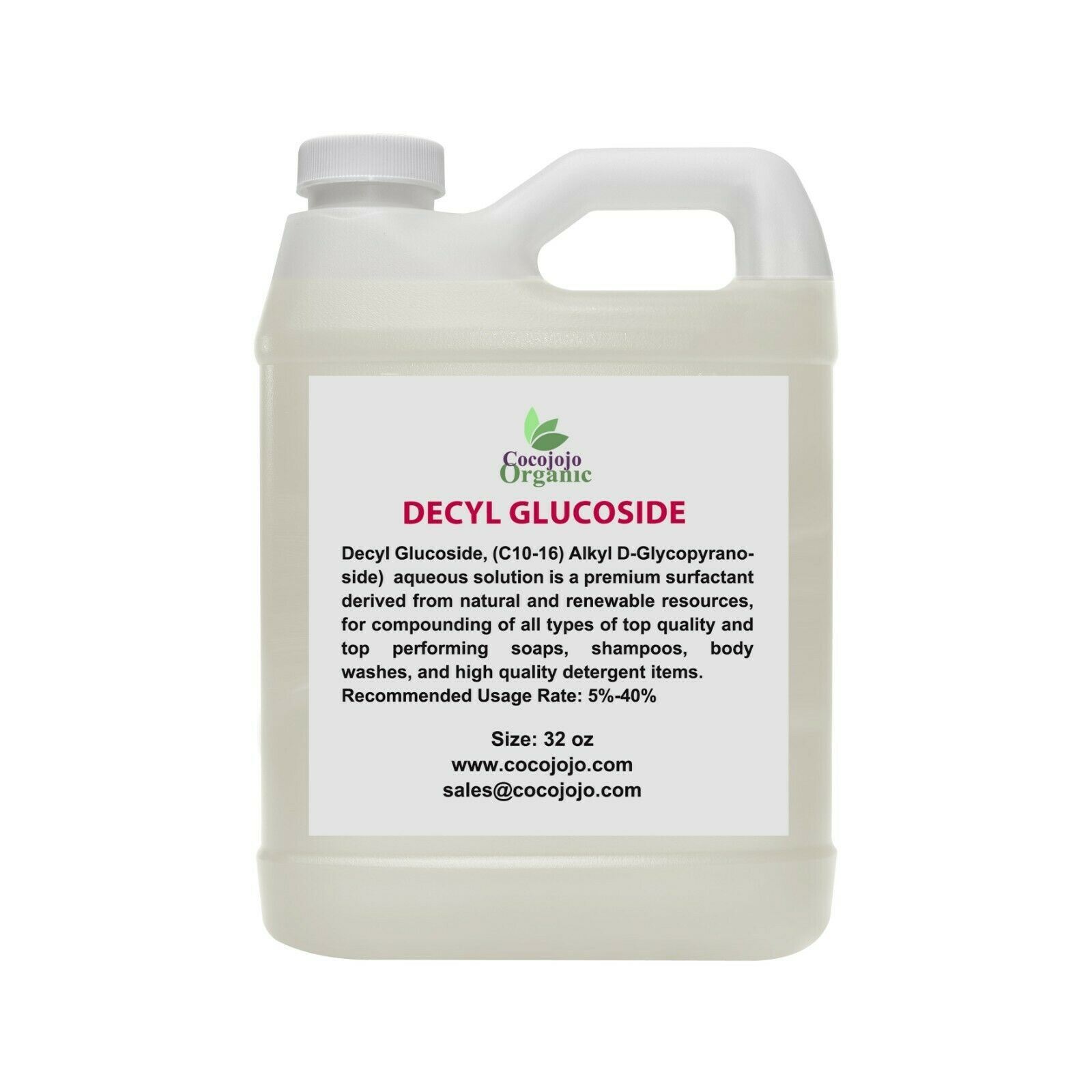 Decyl glucoside plant derived sensitive skin cleansing body wash 2 LB diy nongmo