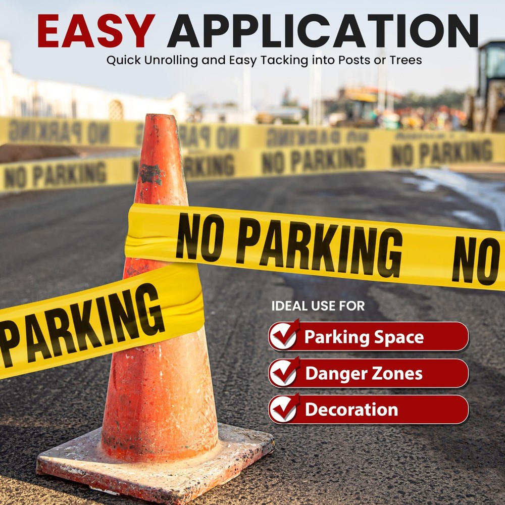 Pyle "No Parking Caution Tape Yellow" - 12 pc