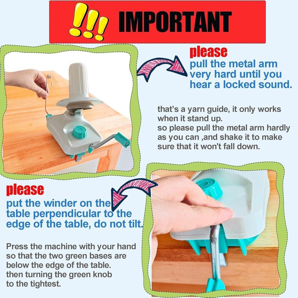Compact Yarn Ball Winder with Easy Tabletop Clamp: Durable and User-Friendly