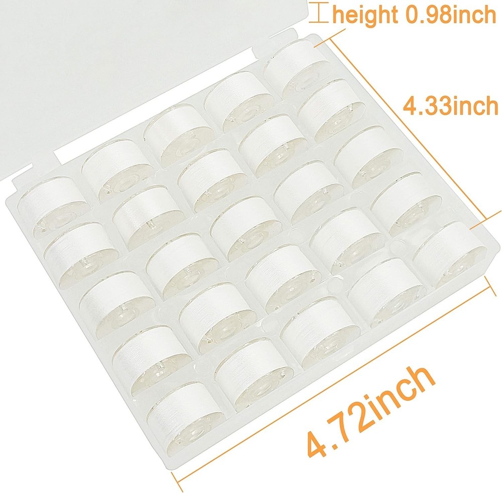 Soft Touch 25pcs Size A Prewound Bobbin Thread for Easy Sewing & Embroidery