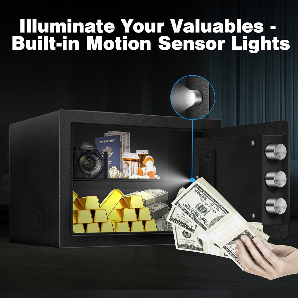 1.5 Cu Ft Small Fireproof Safe Box for Home Documents with Type-C External Power