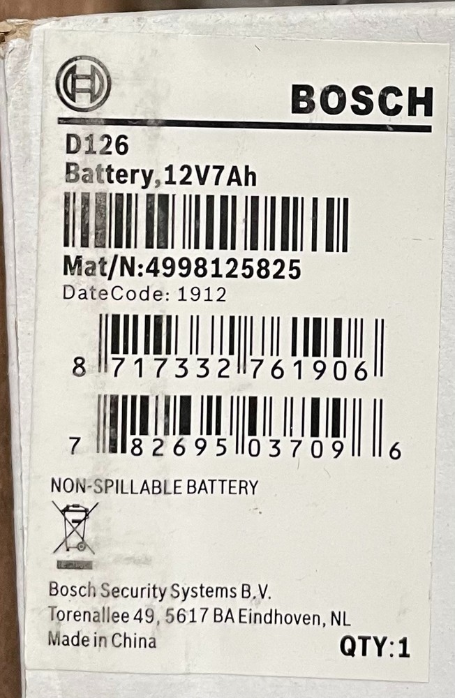 Bosch Complete Security Control Panel Kit – B5512-D, D8103 Enclosure, TR1850