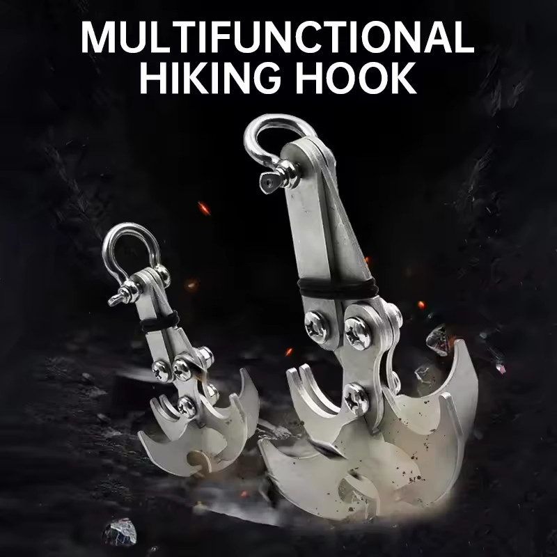 Gravity Grappling Stainless Steel Hook Claw Cross Survival Folding Hook