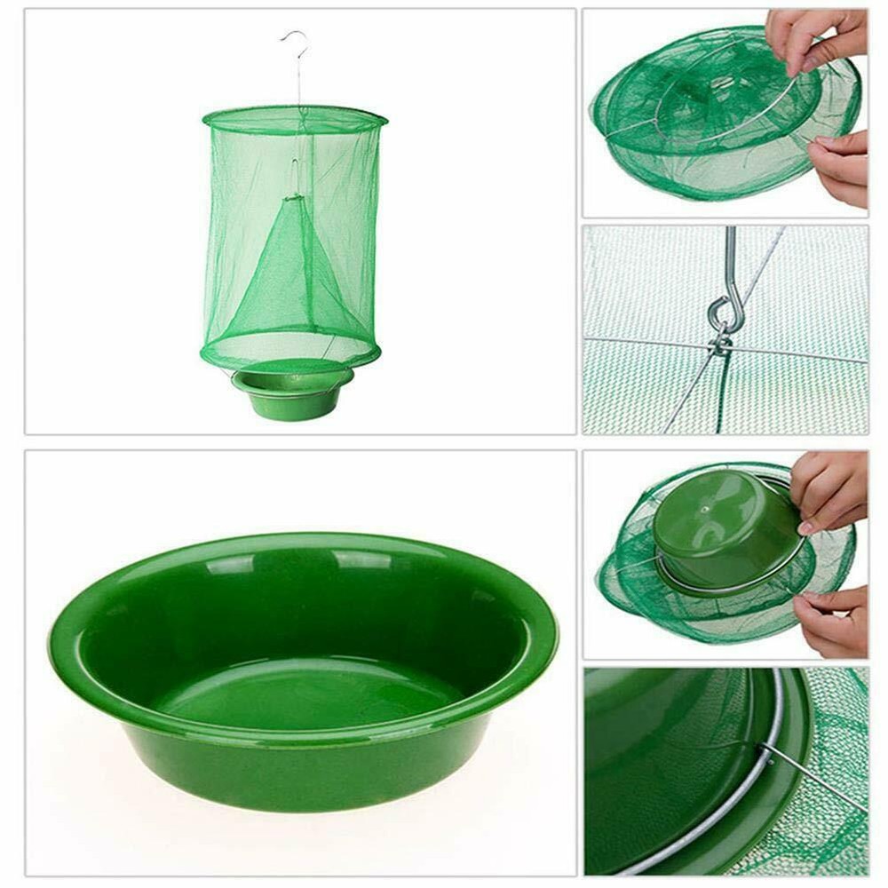 2PCS The Ranch Fly Trap Reusable Fly Catcher Killer Cage Net Trap Pest Bug Catch