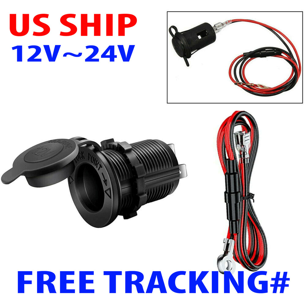 Cigarette Lighter Socket Power Outlet Socket Receptacle Car Motorcycle ATV 12v