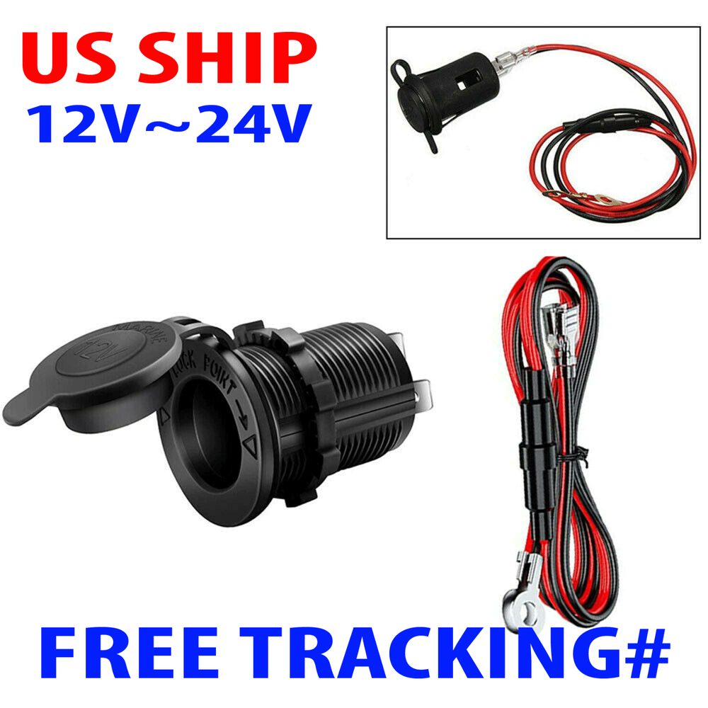 Cigarette Lighter Socket Power Outlet Socket Receptacle Car Motorcycle ATV 12v