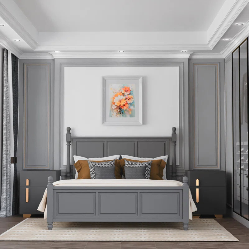 Dark Gray Smart Nightstand | Safe, Wireless Charging, Light & Speaker