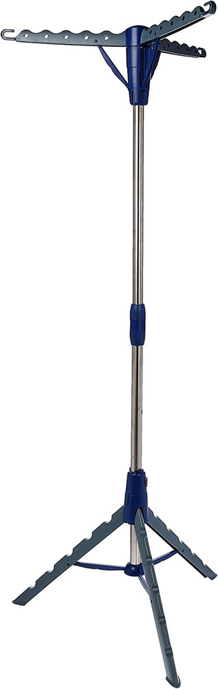Collapsible Indoor Tripod Clothes Drying Rack | Silver and Blue