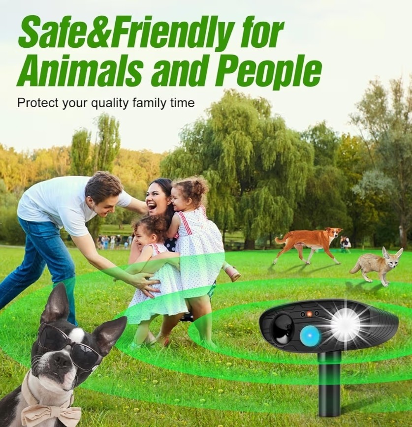 Ultrasonic Cat Deterrent,Solar Powered Deterrent with Motion Sensor