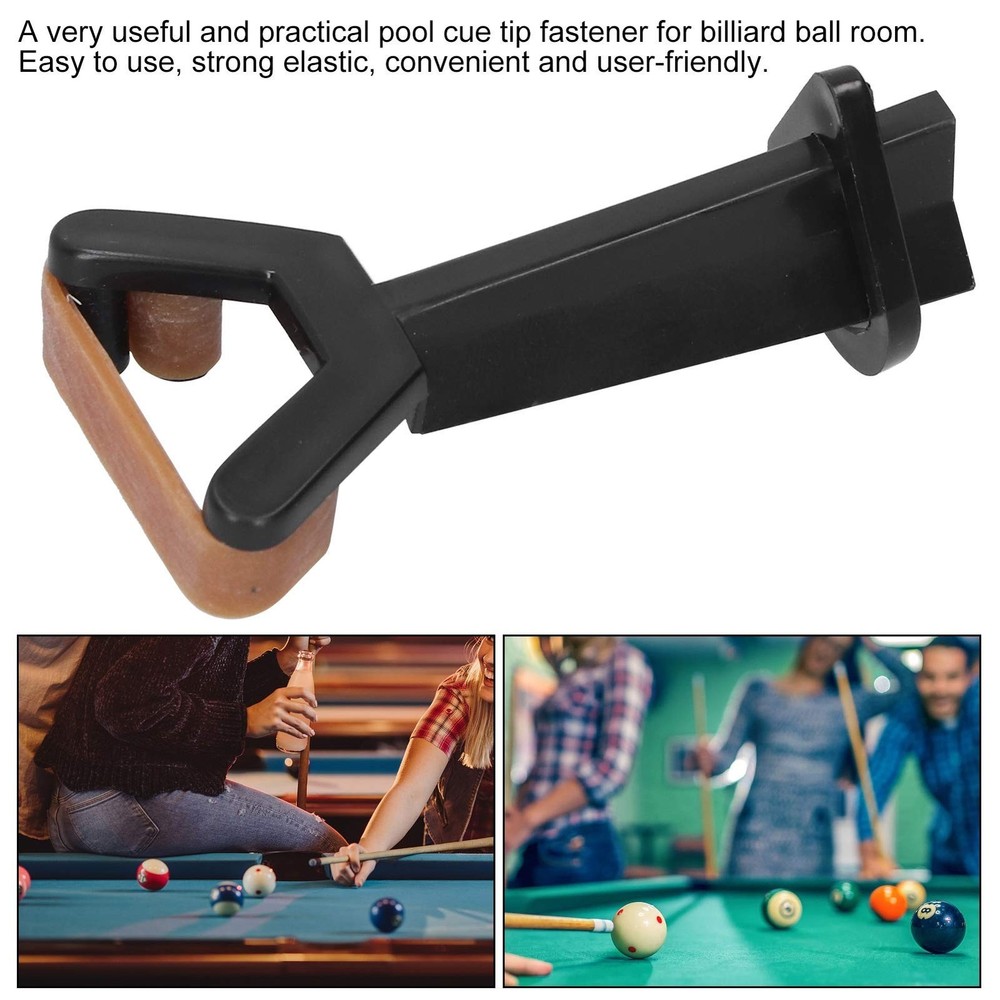 Billiard Cue Tip Clamp, Durable Rubber Fastener, Pool Accessory, Quick Instal...