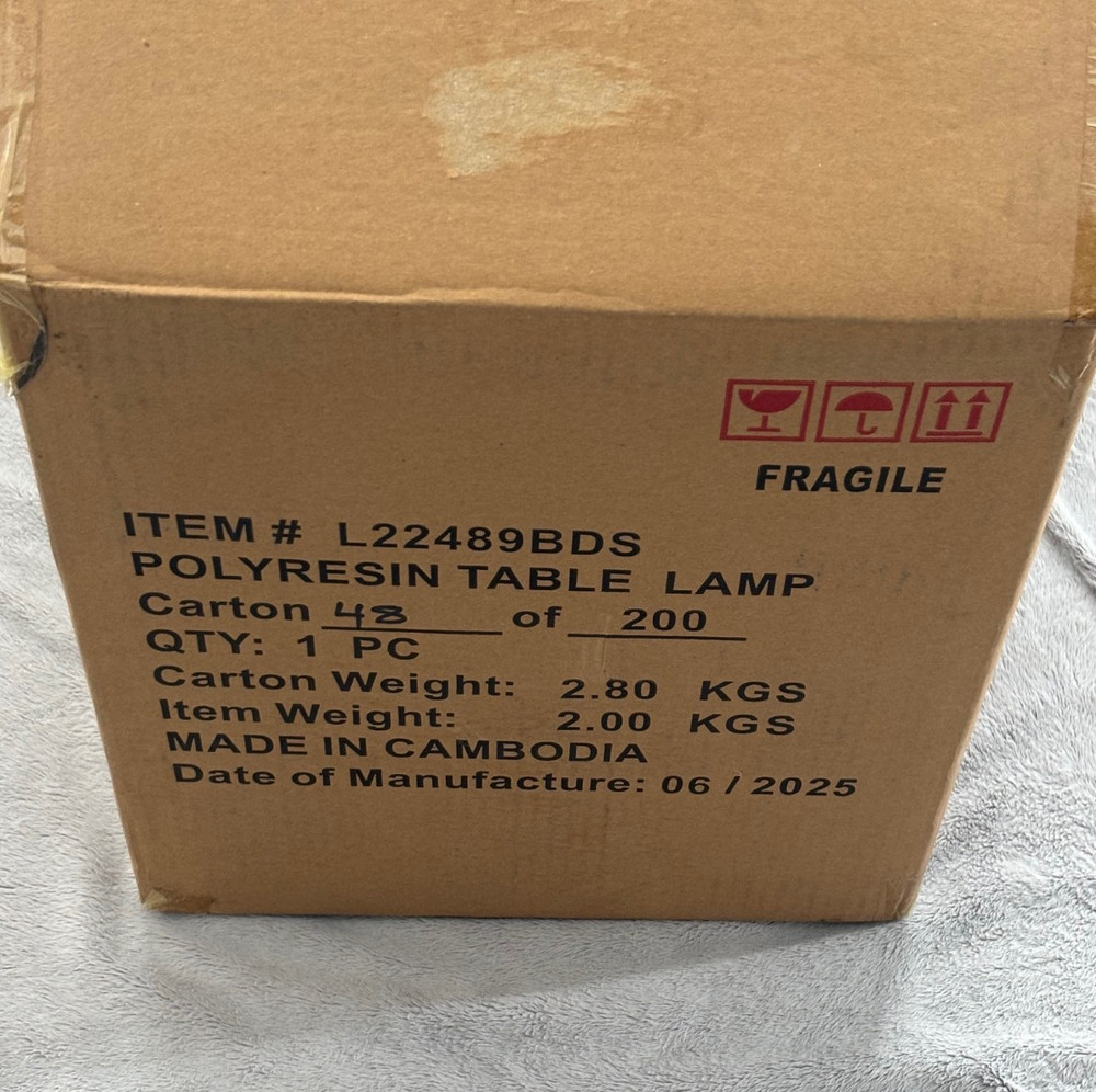 StyleCraft Table Lamp 26" Toggle Button Switch Distressed White w/ Linen Shade