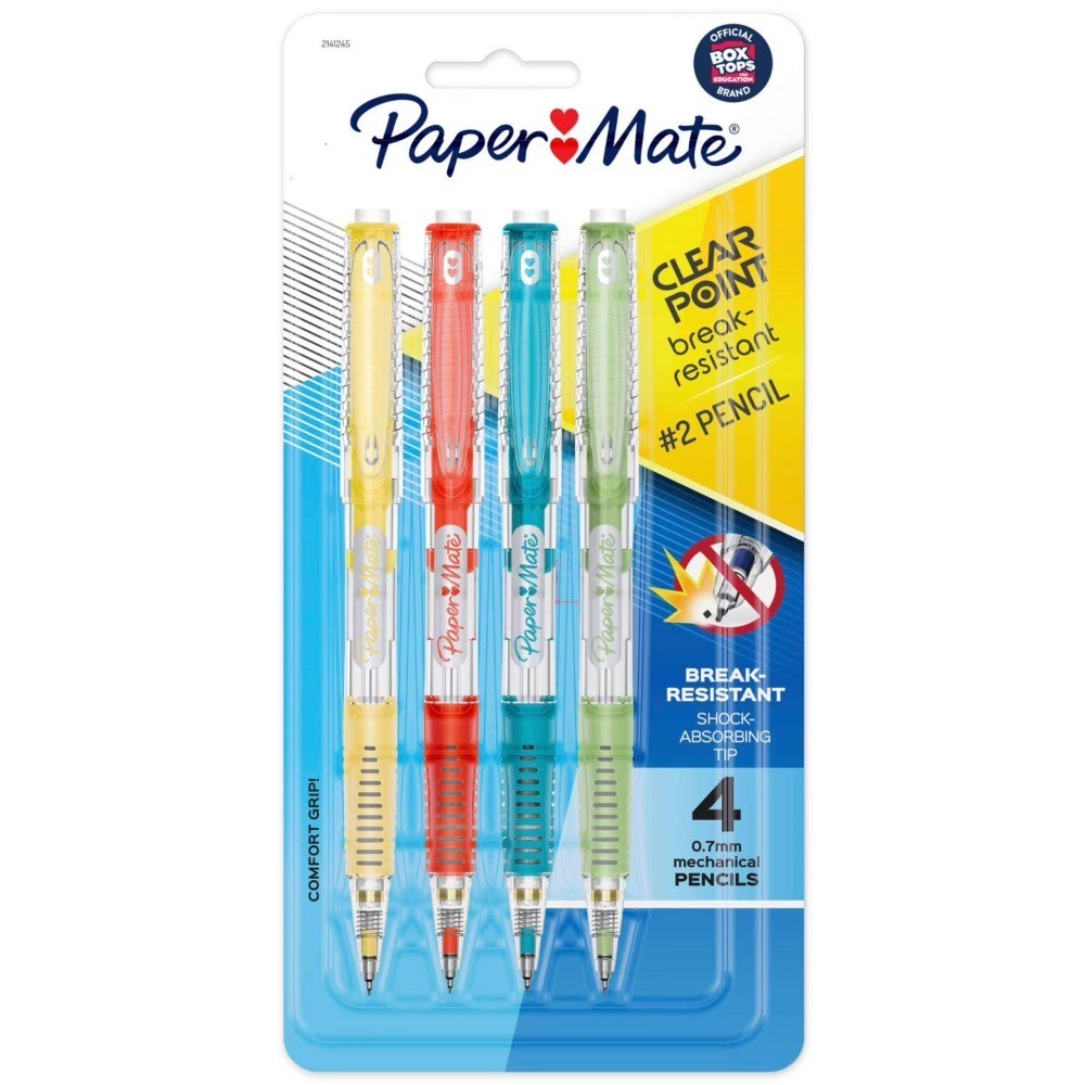 Mechanical Pencils 0.7 mm HB #2 Lead 4 Count Assorted Color s Refillable