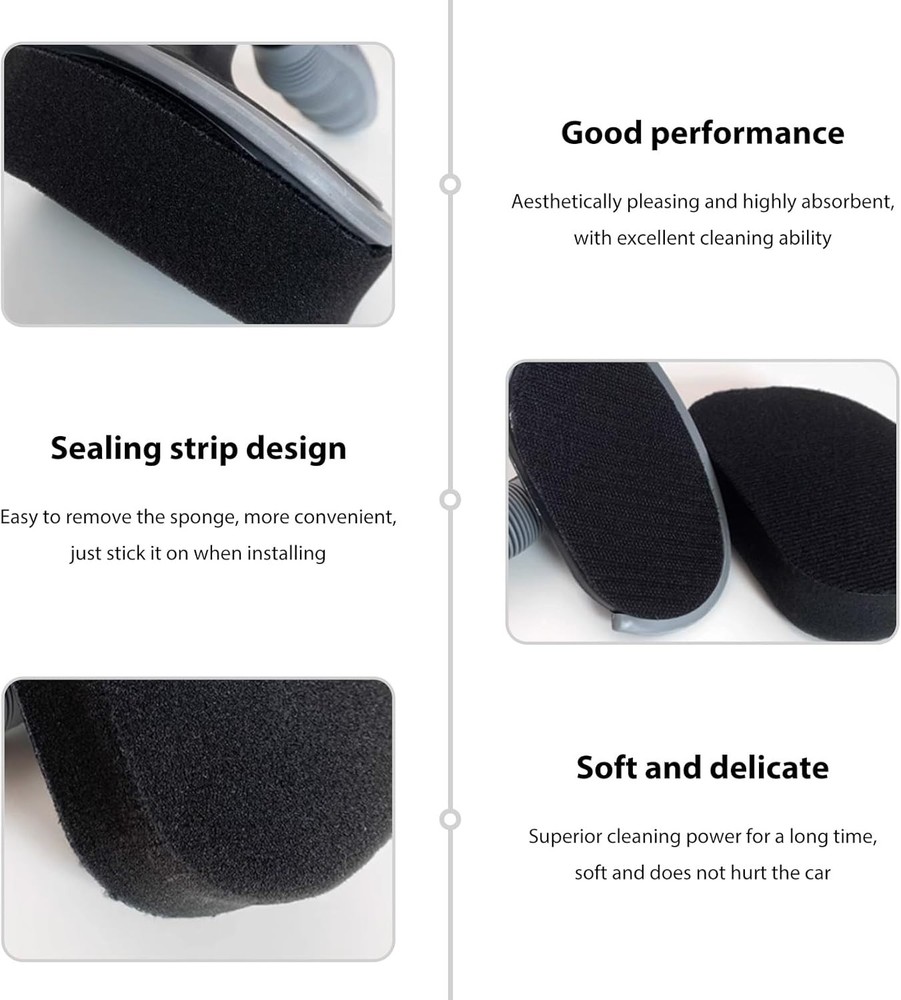 High-Density Sponge Tyre Dressing Applicator Pad with Curved Handle, Reusable...