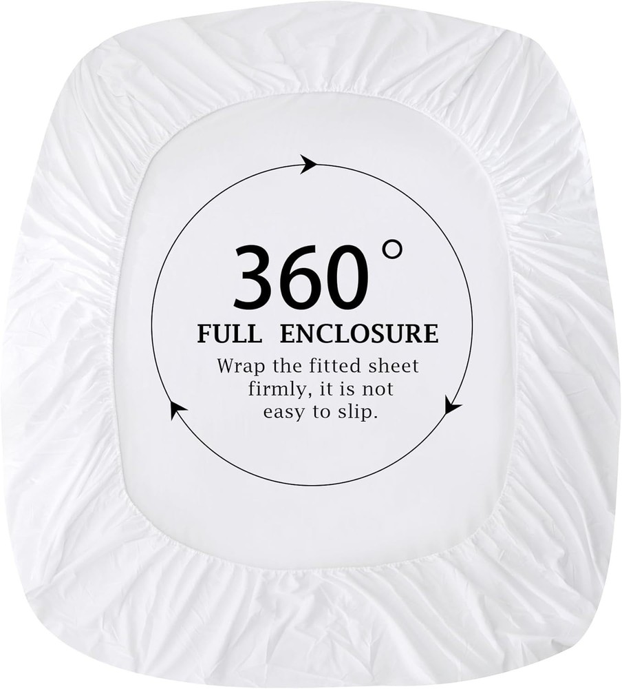 Pure Cotton Fitted Sheets California King Size, 300 Thread Count Percale Shee...