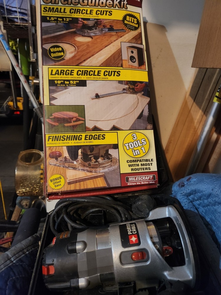 Porter Cable Router, New Bits,Collets and Circle Template
